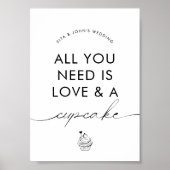 Poster Panneau de mariage avec gâteau cupcake moderne min (Devant)
