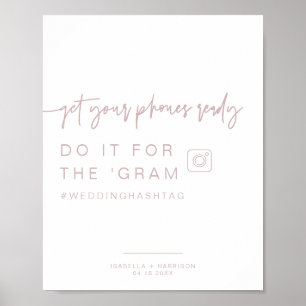 Poster Panneau de mariage avec hashtag Instagram MARLO Du