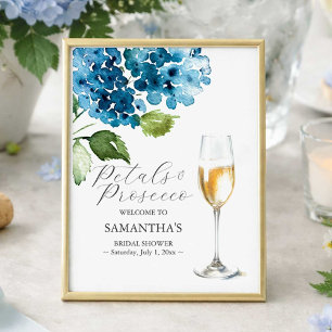 Poster Panneau de mariage avec pétales et prosecco imprim