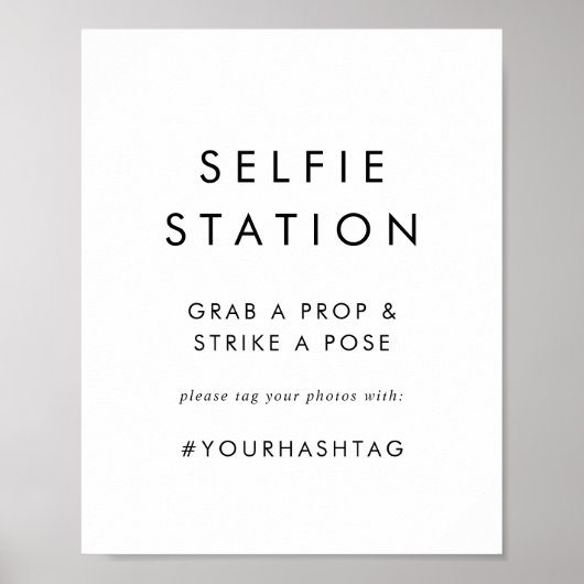 Poster Panneau de mariage avec station de selfie typograp (Devant)