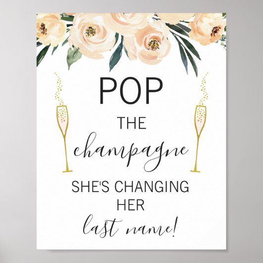 Poster Panneau de mariage avec verres floraux crème pour  (Devant)