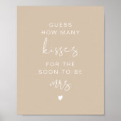 Poster Panneau de mariage beige Boho INDIE Devinez combie (Devant)