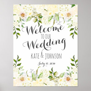 Poster Panneau de mariage, bienvenue, douche, affiche, ba