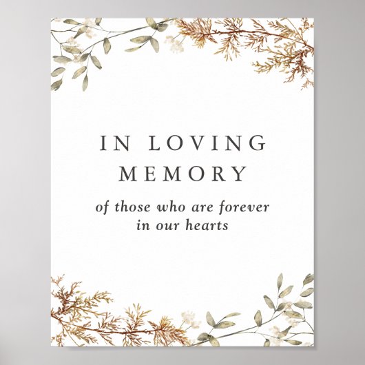 Poster Panneau de mariage Boho Wildflower en souvenir aff (Devant)