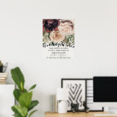 Poster Panneau de mariage botanique de fleurs florales ro (Bureau à domicile)