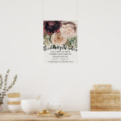 Poster Panneau de mariage botanique de fleurs florales ro (Cuisine)
