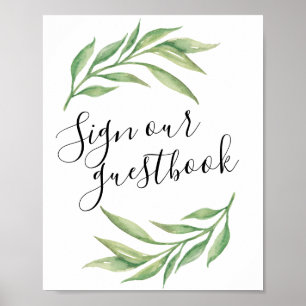 Poster Panneau de Mariage Botanique Feuille