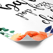 Poster Panneau de mariage Bubbly Bar Floral Watercolor 8 (Coin)