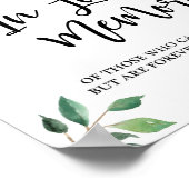 Poster Panneau de mariage calligraphié avec verdure En so (Coin)