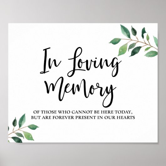 Poster Panneau de mariage calligraphié avec verdure En so (Devant)