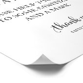 Poster Panneau de mariage calligraphié chic Station de dé (Coin)