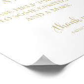 Poster Panneau de mariage calligraphié chic Station de dé (Coin)
