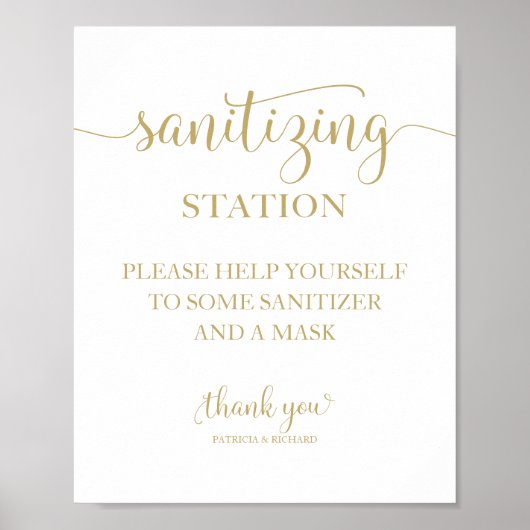Poster Panneau de mariage calligraphié chic Station de dé (Devant)