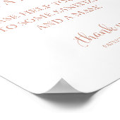 Poster Panneau de mariage calligraphié chic Station de dé (Coin)