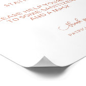 Poster Panneau de mariage calligraphié chic Station de dé (Coin)
