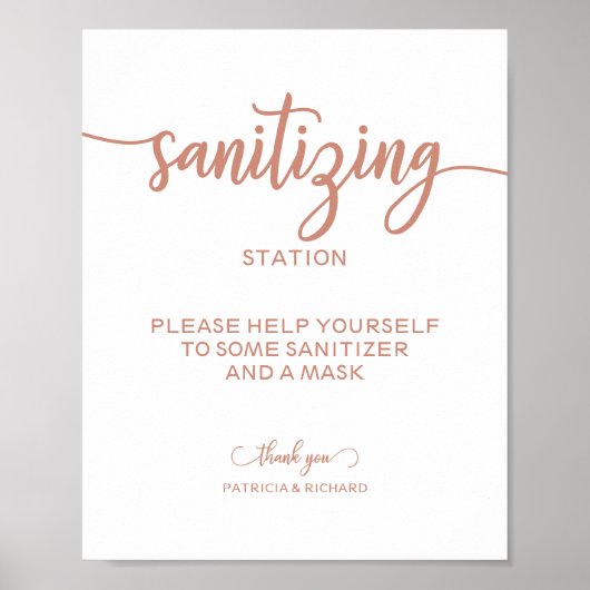 Poster Panneau de mariage calligraphié chic Station de dé (Devant)