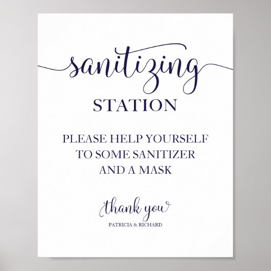 Poster Panneau de mariage calligraphié chic Station de dé (Devant)
