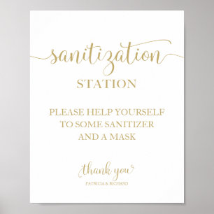 Poster Panneau de mariage calligraphié chic Station Sanit