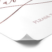 Poster Panneau de Mariage Calligraphié en Rose Doré Roman (Coin)