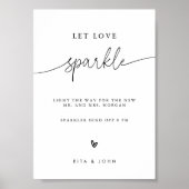 Poster Panneau de mariage Calligraphie Let Love Sparkle (Devant)