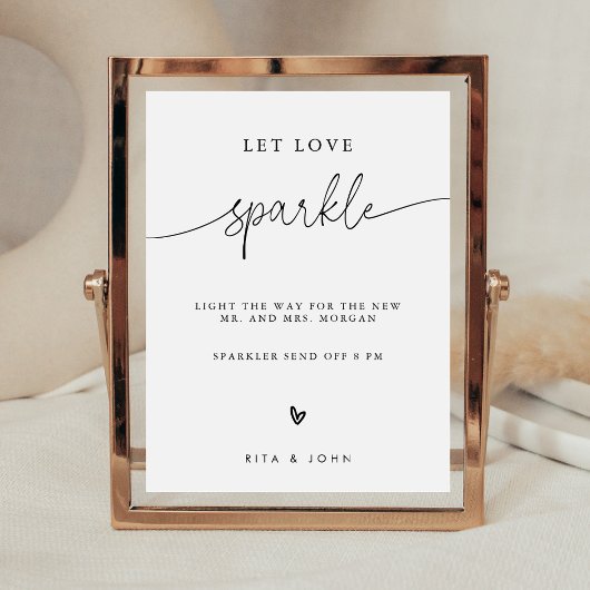 Poster Panneau de mariage Calligraphie Let Love Sparkle