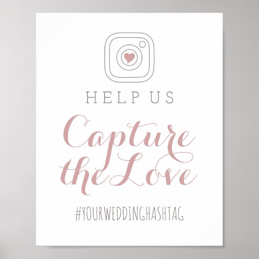 Poster Panneau de mariage Capture de l'amour Rose Poussié (Devant)