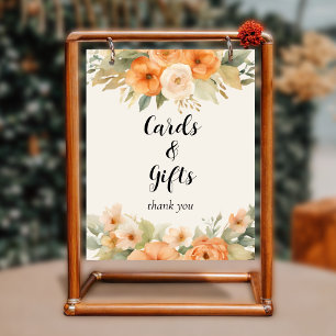 Poster Panneau de mariage Cartes et Cadeaux de Fleurs à l