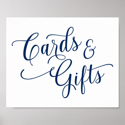 Poster Panneau de mariage Cartes et Cadeaux - Typographie (Devant)
