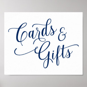Poster Panneau de mariage Cartes et Cadeaux - Typographie