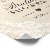 Poster Panneau de Mariage Champêtre en Toile de Jute Dent (Coin)