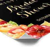 Poster Panneau de Mariage Champêtre Fleurs d'Automne (Coin)