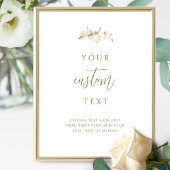 Poster Panneau de mariage chic blanc et or avec texte per