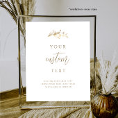 Poster Panneau de mariage chic blanc et or avec texte per