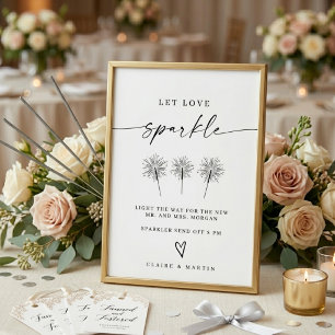 Poster Panneau de mariage Chic Moderne Laissez l'amour sc