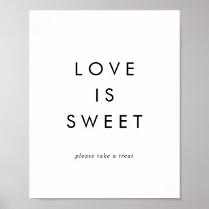 Poster Panneau de mariage Chic Typography Love Is Sweet