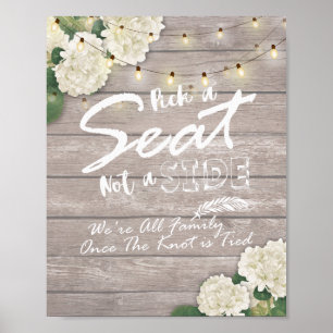 Poster Panneau de mariage Choisissez un siège et non un c