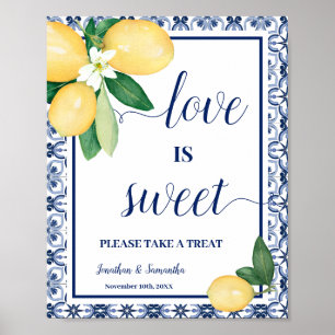 Poster Panneau de mariage Citrons Méditerranéens L'Amour 