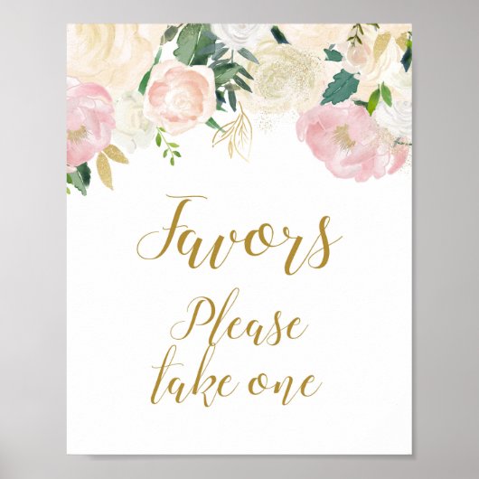Poster Panneau de mariage civil rose et or (Devant)