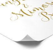 Poster Panneau de Mariage Civil Rose Pâle et Or (Coin)