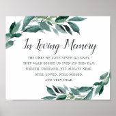 Poster Panneau de mariage commémoratif à feuillage abonda (Devant)