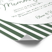 Poster Panneau de mariage commémoratif à rayures vertes P (Coin)
