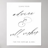 Poster Panneau de mariage Conseils et Vœux (Devant)