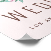 Poster Panneau de mariage d'accueil rose or et rose (Coin)