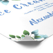 Poster Panneau de mariage de baptême de glace Eucalyptus (Coin)