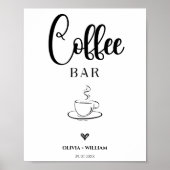 Poster Panneau de mariage de bar à café avec écriture (Devant)