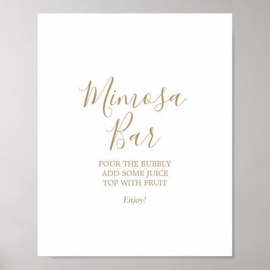 Poster Panneau de mariage de bar Mimosa à calligraphie do (Devant)