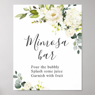 Poster Panneau de mariage de bar Mimosa floral à l'eucaly