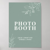Poster Panneau de mariage de cabine photo vert sauge  (Devant)