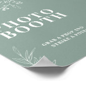 Poster Panneau de mariage de cabine photo vert sauge  (Coin)