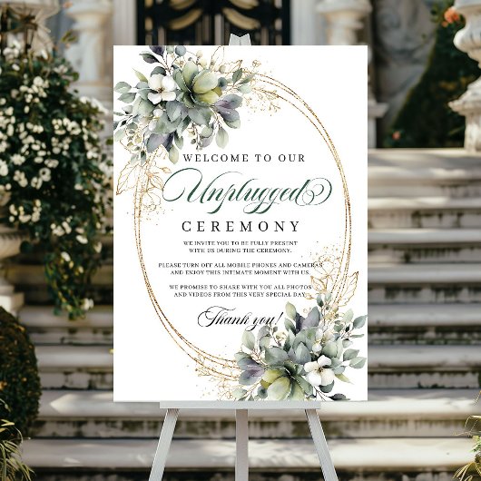 Poster Panneau de mariage de cérémonie débranchée au feui